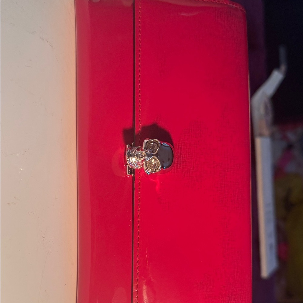 Alexander McQueen Red Patent Skull Clutch